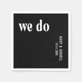 ルビーブラックモダン結婚ズ スタンダードカクテルナプキン (正面)