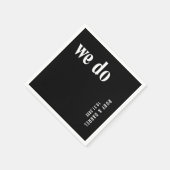 ルビーブラックモダン結婚ズ スタンダードカクテルナプキン (角)