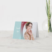 ルビーブルー折りグラデーション畳みサンキューカード サンキューカード (正面)