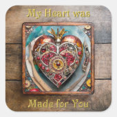 ルビーポメグラナートハートスチームパンクシリーズ スクエアシール (正面)