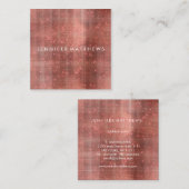 ルビーメタリックスパークル美しいスタイリスト スクエア名刺 (正面/裏面)