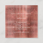 ルビーメタリックスパークル美しいスタイリスト スクエア名刺 (裏面)