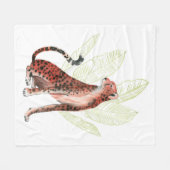 ルビーランナーレオパード フリースブランケット (正面(横))