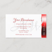 ルビーレッドきらめくエフェクトモノグラム開館時間 名刺 (裏面)