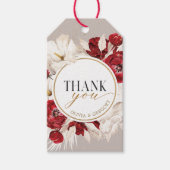 ルビーレッドとホワイトの花の感謝を込めて ギフトタグ (正面)