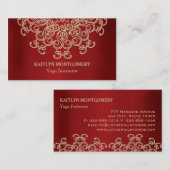 ルビーレッドと金ゴールド華美日が差すことマンダラ 名刺 (正面/裏面)