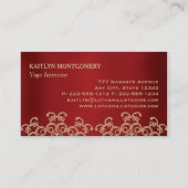 ルビーレッドと金ゴールド華美日が差すことマンダラ 名刺 (裏面)