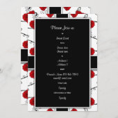 ルビーレッドのバラ - カスタマイズ可能な結婚式の招待状 招待状 (正面/裏面)
