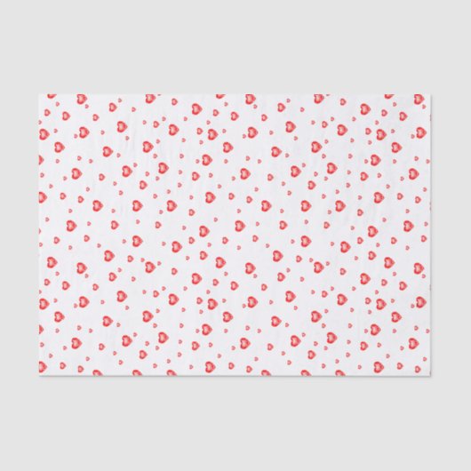 ルビーレッドのバレンタインハートパターン 薄葉紙 (正面)