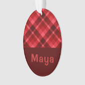 ルビーレッドのプリドモノグラムオーバルアクリルオーナメント オーナメント (正面)