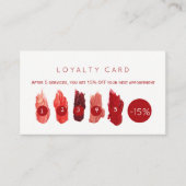 ルビーレッドのリップスティック見本美しいサロンロイヤリティ ロイヤリティカード (正面)