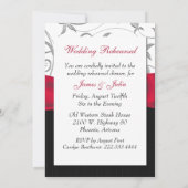 ルビーレッドの弓の結婚式リハーサルディナー招待状 招待状 (裏面)