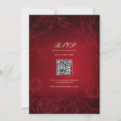 ルビーレッドの植物学的な薔薇園の結婚式 招待状 (裏面)