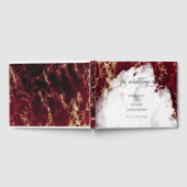 ルビーレッドの水彩は裸足Bride™ ゲストブック (全面)