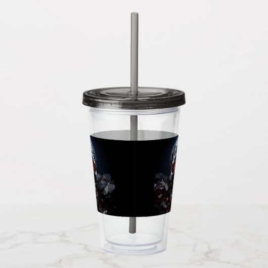 ルビーレッドアイズアクリルタンブラー付きクリスタルスカル アクリルタンブラー (右)