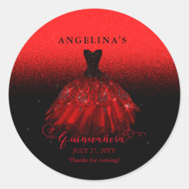 ルビーレッドエレガントガウンスペインのキンセニェラ ラウンドシール