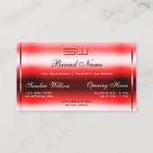 ルビーレッドエレガントグリッター発光スターズモノグラム 名刺 (裏面)