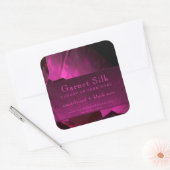 ルビーレッドエレガントシルクモダンラグジュアリー商品ラベル スクエアシール (封筒)