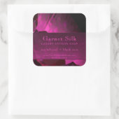 ルビーレッドエレガントシルクモダンラグジュアリー商品ラベル スクエアシール (バッグ)