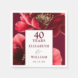 ルビーレッドエレガントフローラ40周年 スタンダードカクテルナプキン