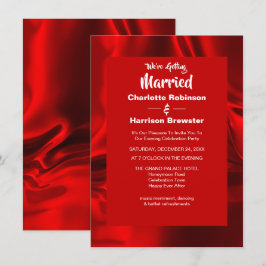 ルビーレッドエレガントリップルシルキーサテングラム夕べ 招待状