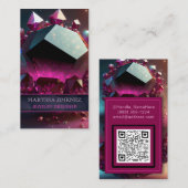 ルビーレッドクリスタルジェムストーンエレガンスラグジュアリーモダン 名刺 (正面/裏面)