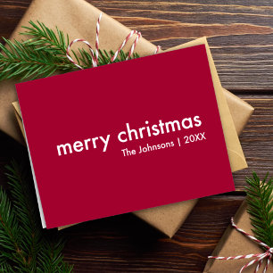 ルビーレッドクリスマス   Burgundyミニマルモダンリスト シーズンカード