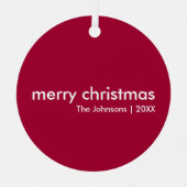 ルビーレッドクリスマス | Burgundyミニマルモダンリスト メタルオーナメント (正面)