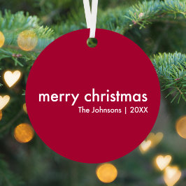 ルビーレッドクリスマス | Burgundyミニマルモダンリスト メタルオーナメント