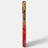 ルビーレッドグリタリー金ゴールドグパーソナライズされたラム Case-Mate iPhoneケース (裏面 / 左)