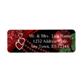 ルビーレッドグリッターとバラ記念日 ラベル (正面)