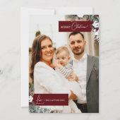 ルビーレッドグリーナリーヴィンテージクリスマスファミリー写真 シーズンカード (正面)