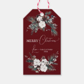 ルビーレッドグリーナリーヴィンテージメリークリスマス ギフトタグ (正面)