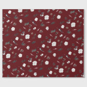 ルビーレッドグリーナリーヴィンテージメリークリスマス ラッピングペーパー (フラット)