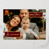 ルビーレッドグリーン ネイチャー ヴィンテージ ファミリーニュースレター フォト 箔シーズンカード (正面)