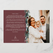 ルビーレッドグリーン ネイチャー ヴィンテージ ファミリーニュースレター フォト 箔シーズンカード (裏面)