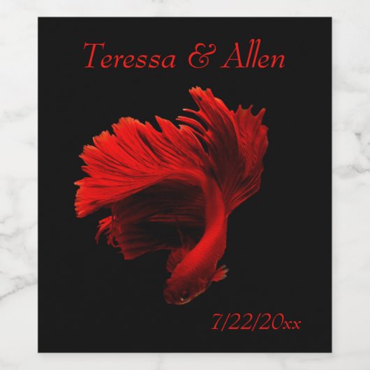 ルビーレッドシャム戦闘魚 ワインラベル (シングルラベル)