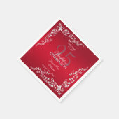 ルビーレッドデコレーション25誕生日 スタンダードカクテルナプキン (角)