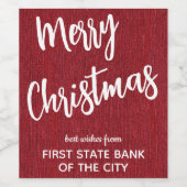 ルビーレッドデニムホワイトスクリプトビジネスネームセット6個 ワインラベル (シングルラベル)