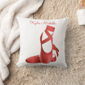 ルビーレッドバレエスリッパ付きネームダンス クッション (ブランケット)