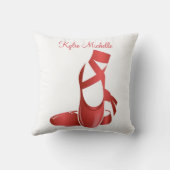 ルビーレッドバレエスリッパ付きネームダンス クッション (裏面)
