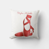 ルビーレッドバレエスリッパ付きネームダンス クッション (正面)