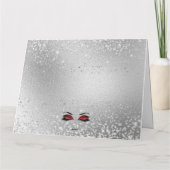 ルビーレッドファブラスグリッターアイズラージ誕生日カード カード (裏面)