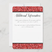 ルビーレッドフェイクグリッター夕べ招待状 招待状 (裏面)