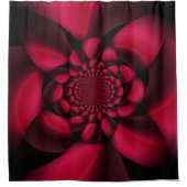 ルビーレッドブラックペタル シャワーカーテン (正面)