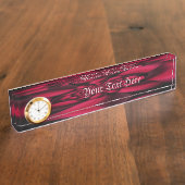 ルビーレッドブラックペタル デスクネームプレート (側面)