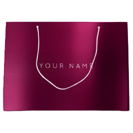 ルビーレッドホワイトプラムミニマルお願いギフトグラデーション ラージペーパーバッグ