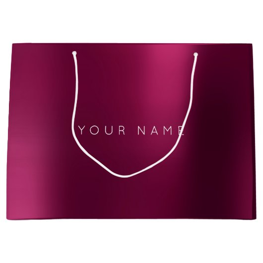 ルビーレッドホワイトプラムミニマルお願いギフトグラデーション ラージペーパーバッグ (正面)