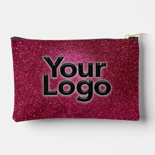 ルビーレッドメタリックスパークリーグリッターラグジュアリービジネス アクセサリーポーチ