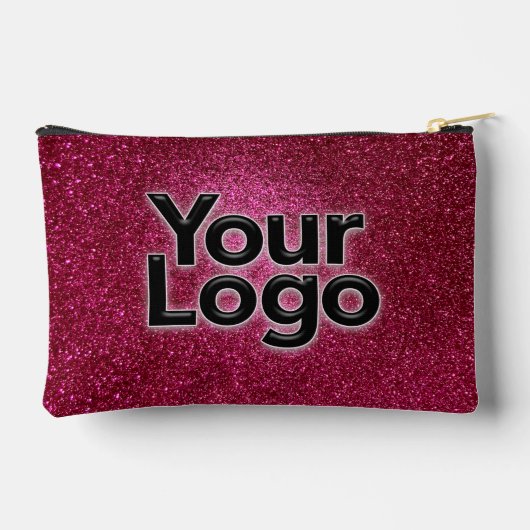 ルビーレッドメタリックスパークリーグリッターラグジュアリービジネス アクセサリーポーチ (裏面)